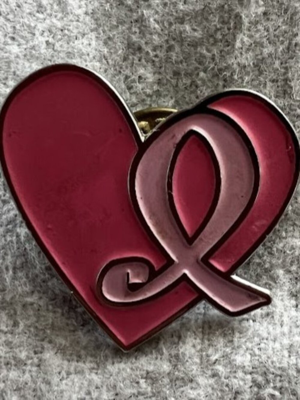 Breast Cancer Awareness Pink Ribbon Heart Lapel Pin